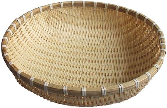 100% Natural Handmade Woven Bamboo Basket Tray U Shape Holder Bulk Food Flat Shallow Basket Size 6inch 7inch 8inch 9inch 10inch 11inch 12inch 13inch 14inch up to 20" for Customizing (36cm/14")