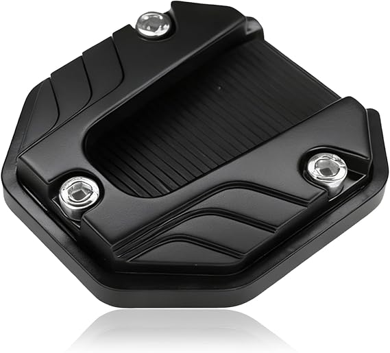 Motorcycle Kickstand Pad Kickstand Extension Pad Harley Kickstands Pad Safety Stand for Motorcycle Kickstands Shoe Foot Side Stand Extension Anti-Sink Support for Modification Accessory (Black)