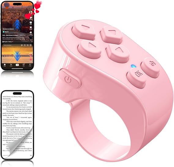 TikTok Scrolling Ring Remote Control, Page Turner for iPad iPhone Tablets