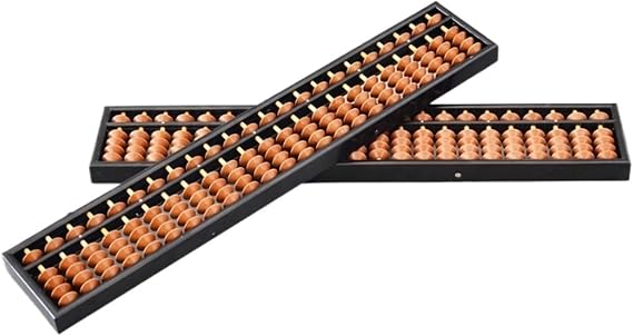 Chinese Math Tool Abacus 23 Column 5 Beads Professional Math Learning Educational Couting with Reset Button 2 Packs Arithmetic Tool Calculator