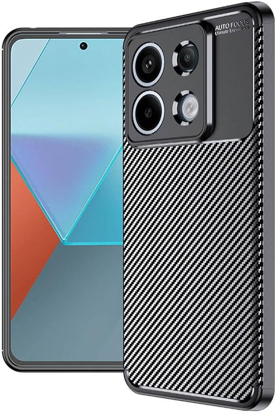 Spia Xiaomi Redmi Note 13 Pro 5G ile Uyumlu Kılıf Siyah Karbon Silikon Orijinal (Xiaomi Redmi Note 13 Pro 5G ile Uyumlu, Siyah)