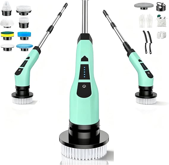 Electric Spin Scrubber, Shower Scrubber with Long Handle Adjustable