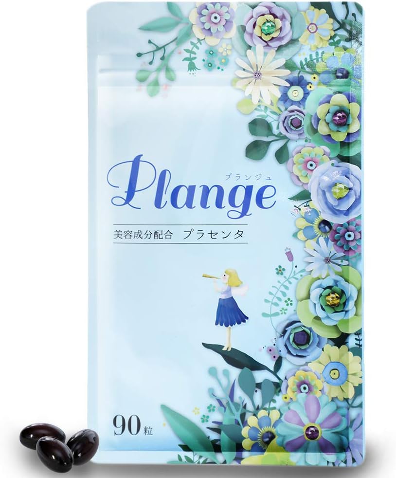 Placenta Supplement Plange Luxurious Blend of Premium Danish Placenta with a High Quality Quality 8 Kinds of Beauty Ingredients, Proteoglycan, Collagen, Hyaluronic Acid, Astaxanthin, Soy Isoflavone
