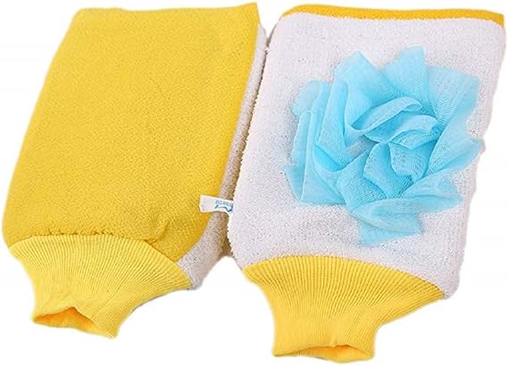Double Sided Body Scrub Glove Bath Mitt Exfoliating Shower Towel