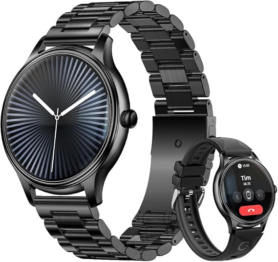 COLMI L28 Women's Sports Smartwatch, 1.32-inch AMOLED Screen, Ultra-Thin Smartwatch, Make/Receive/End Calls, Compatible with Android and iPhone, Heart Rate/Blood Oxygen/Sleep Monitoring. (Black)