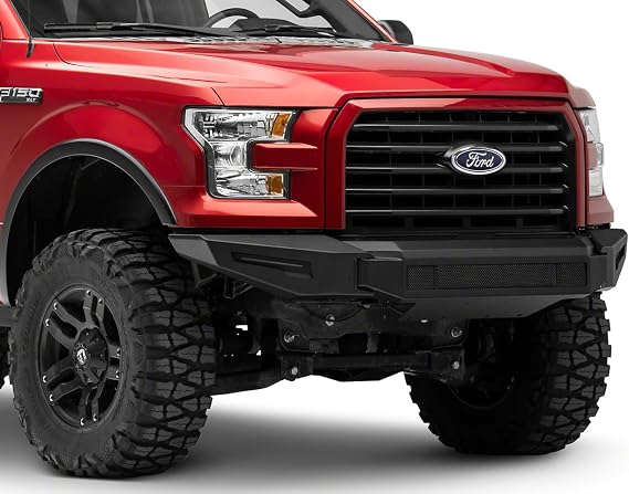 Barricade Extreme HD Modular Front Bumper w/LED DRL Lights Compatible with 2015-2017 F-150 Excluding Raptor | Heavy Duty Rugged Full-Width Front Bumper Replacement | Textured Black Powder Coat Finish
