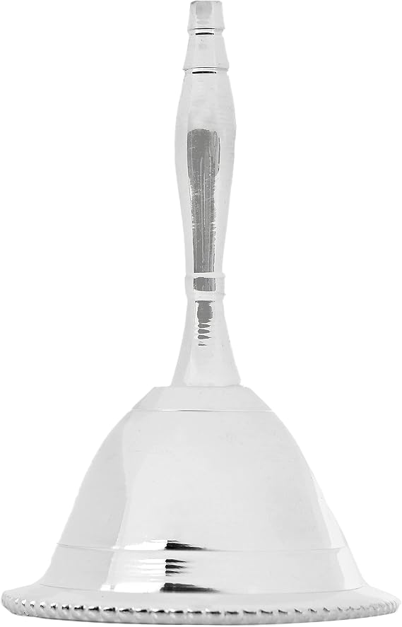 Incense Garden Altar Bell - Silver Plated - 3 Inches H (Plain)