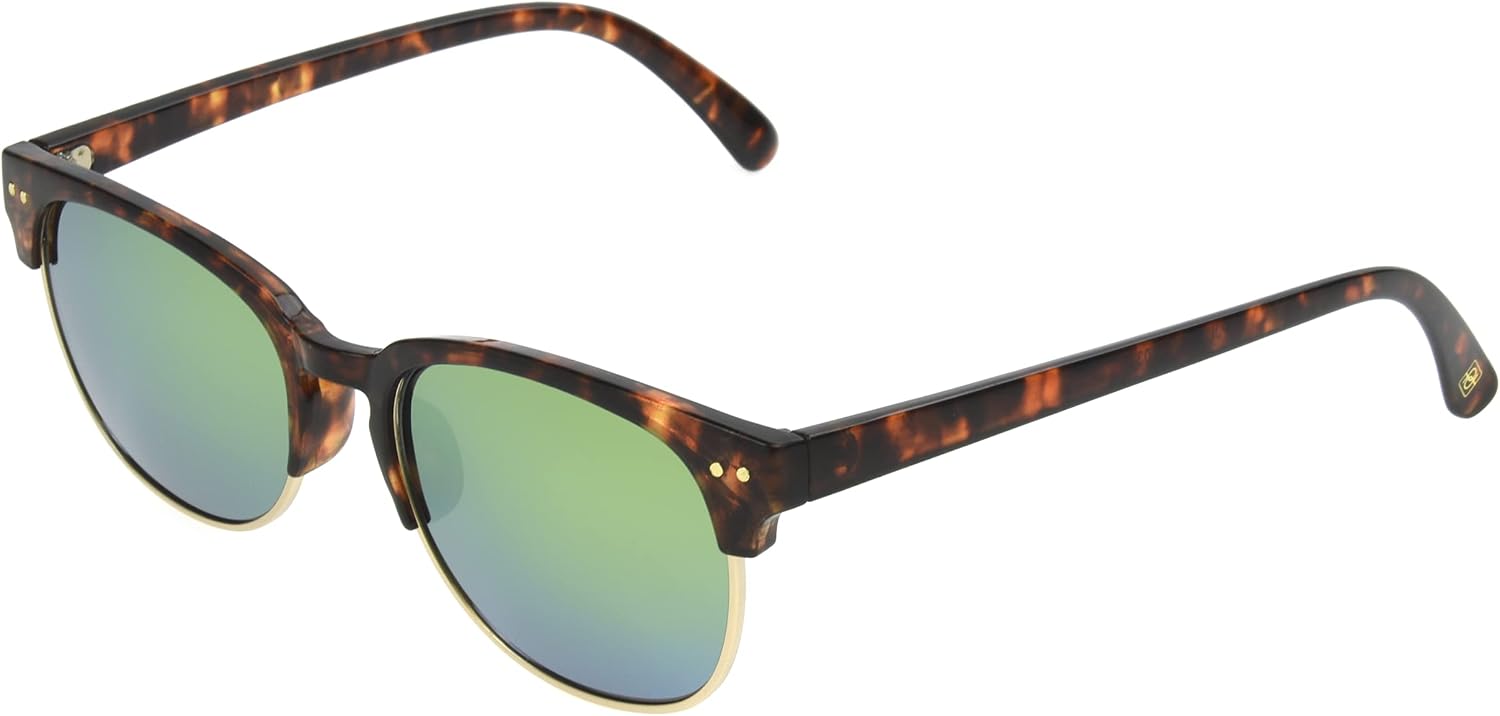 Panama Jack Womens Polarized Milky Demi Tort Pink Mirror Club Sunglasses, 49