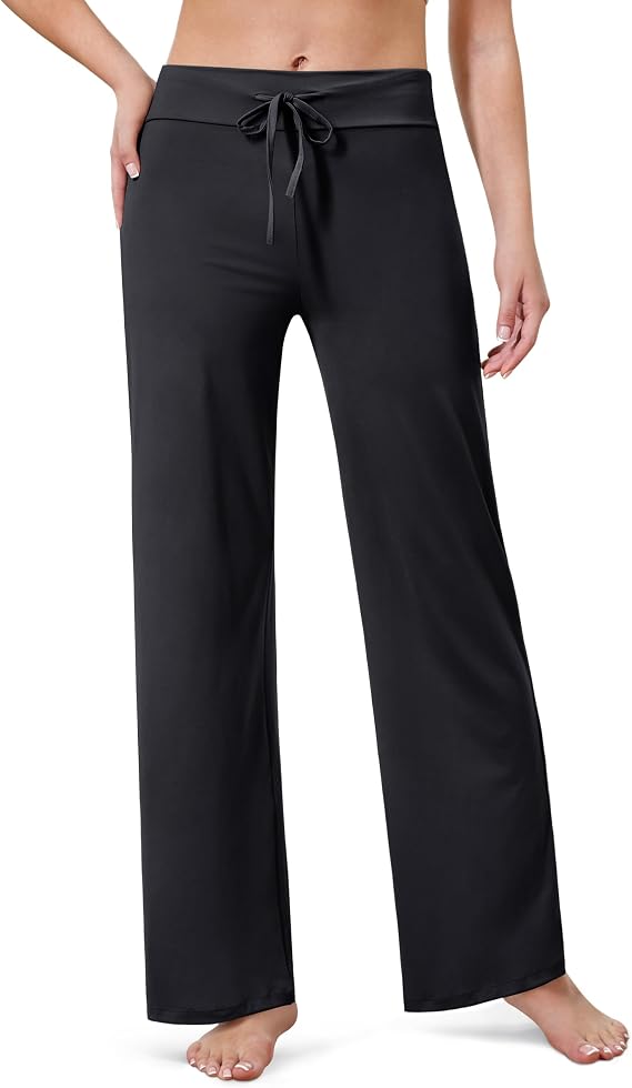 VALANDY Creamlush Drawstring Wide Leg Pants for Women Lounge Yoga Pants | Soft Stretchy Fabric, Loose Fit, Flattering Silhouette, Moves Freely, Comfy Pajama Pants for Sleepwear, Casual Work Pants