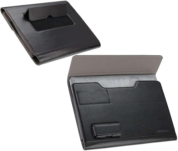 Black Leather Folio Case - Compatible with LincPlus P4 14" Laptop