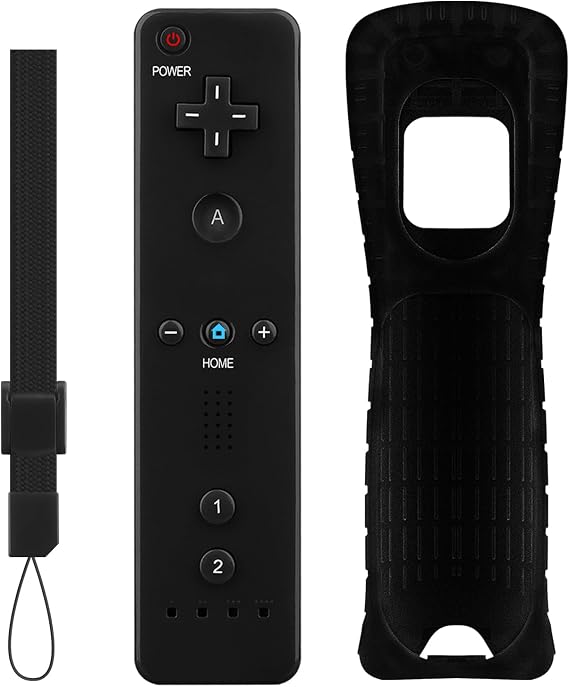 OSTENT Motion Sensor Bluetooth Wireless Remote Controller Game Compatible with Nintendo Wii Console Black