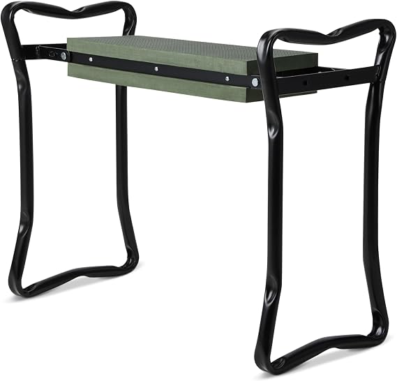 Amazon Basics Gardening Stool, Foldable Garden Kneeler and Seat for Outdoor, Padded Design