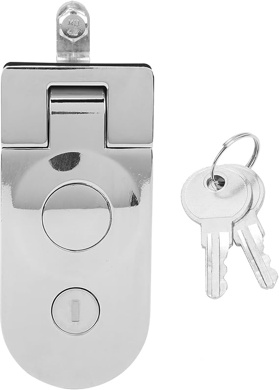 BORDSTRACT Compression Latch, Zinc Alloy Flush Mount Trigger Latch with 2Key, RV Compartment Lock, Sealed Large Lever Hand Operated Compression Latch, for RV, Camper Trailer Motorhome Caravan Boat