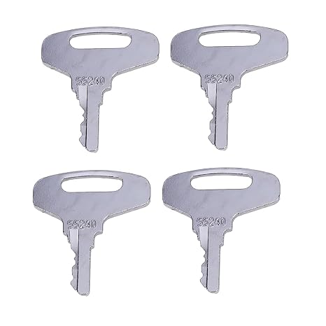 FridayParts 4pcs Ignition Keys 55240 66711-55140 for Kubota B20 B5100 B6100 B7100 B7200 B8200 B9200