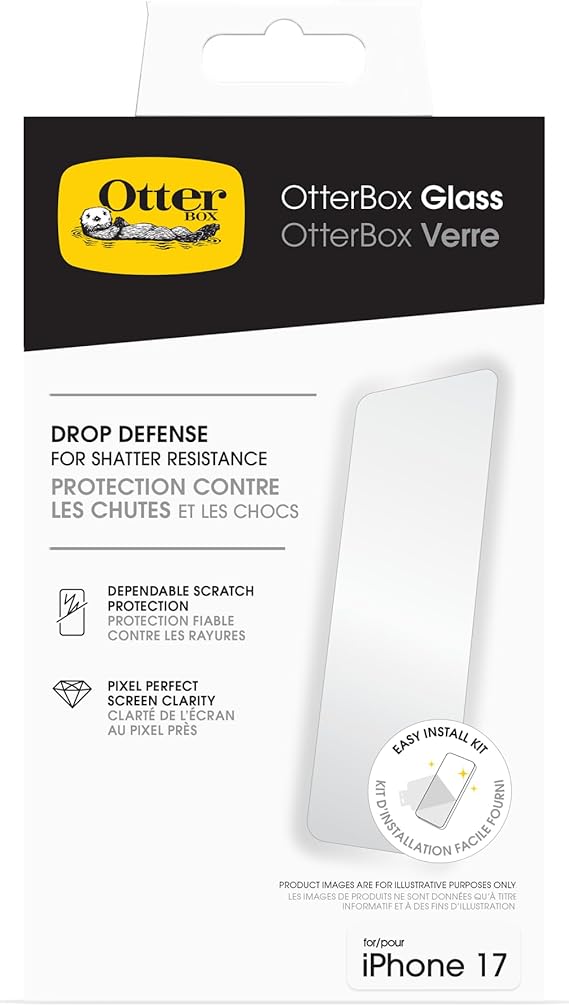OtterBox iPhone 17 Glass Screen Protector - Shatter Resistant, Scratch & Smudge - Proof Glass Screen Protector for iPhone