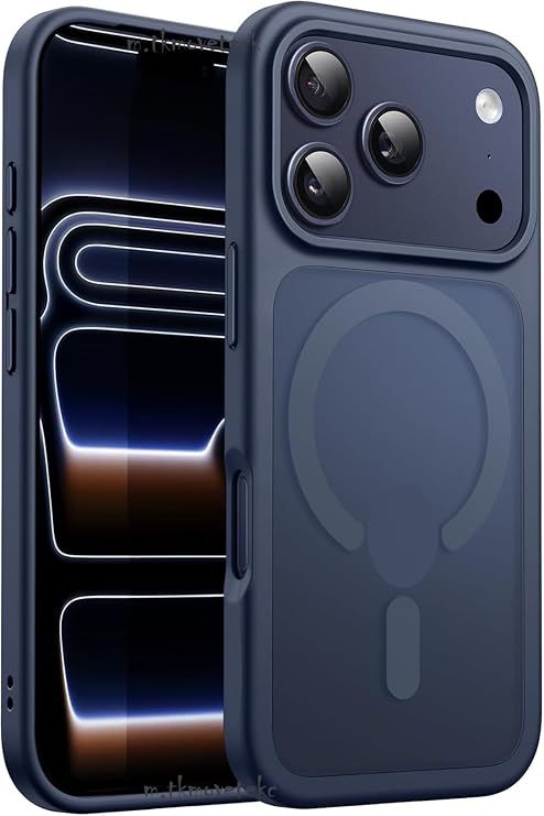 CONSTRAIN - Apple iPhone 17 Pro Max İçin Kamera Çıkıntılı MagSafe İle Uyumlu Şarj Destekli Hassas Tuşlu Yumuşak Mat Kılıf - Lacivert