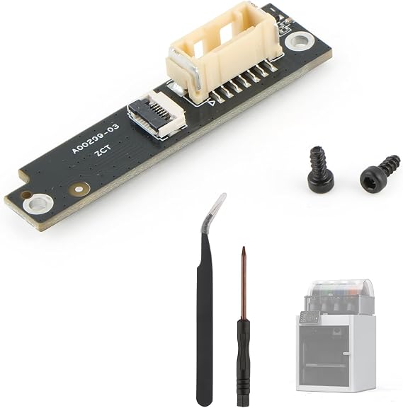 BambuLab P2S 3Dプリンター用押出インターフェイスボード 交換用 PCB アダプター 回路基板アクセサリー ブラック ツール付き