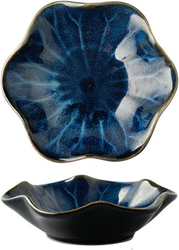 Spoon Rest Ceramic Spoon Holder Sauce Dish Spatula Plate Cooking Spoons Tray for Dessert Condiment Jewelry Storage (Dark Blue)
