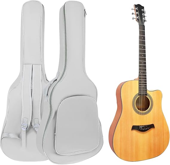 40/41 Inch Acoustic Classic Guitar Bag,Waterproof Oxford Padded Gig Bag | Thick shock-absorbing padding.Adjustable neck cradle.Large pockets.Soft straps reduce shoulder pressure.Comfortable carry.