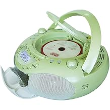 CD Player Portable Boombox with AM/FM Radio Headphone Jack Replay CD/DVD Tape Recording MP3/MP4 Player Multifunctional Learning Machine Color : Pink Green