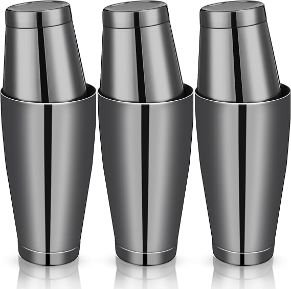 Sabary Shakers Bartending Boston Cocktail Shaker, Black, 6 Pcs
