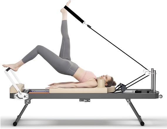78" Foldable Reformer Pilates Machine for Home Workout,Pilates Reformer Sets for Women,Aero Pilates Reformer with 5 Elastic Cords,Home Pilates Equipment with 11 Strength Options for Power Gym
