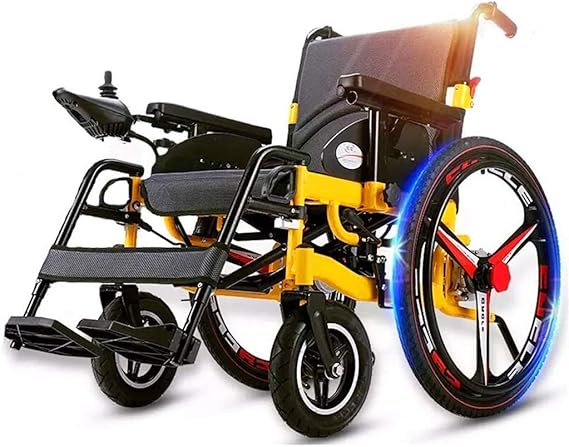 Power Wheelchair Wheelchair Medical Rehab Chair, Wheelchair,Heavy Duty Electric Wheelchair, Foldable and Lightweight Powered Wheelchair,Seat Width 50Cm, 360; Joystick, Weight Capacity 100Kg Comfor