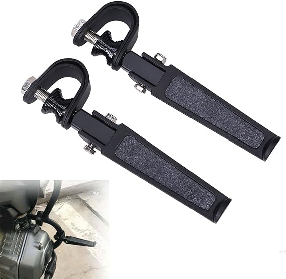 Oumurs Footpegs Footpeg U clamp Compatible with 1 inch- 1.25 Inches 1 1/4 Inches Engine Guard U-Clamp Footpegs Compatible with Harley Bad Boy Heritage Softail FLST
