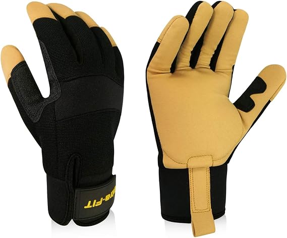 Professional Anti-Vibration Gloves, EN ISO 10819: 2013 / A1: 2019 Certified, Abrasion Resistant Work Gloves
