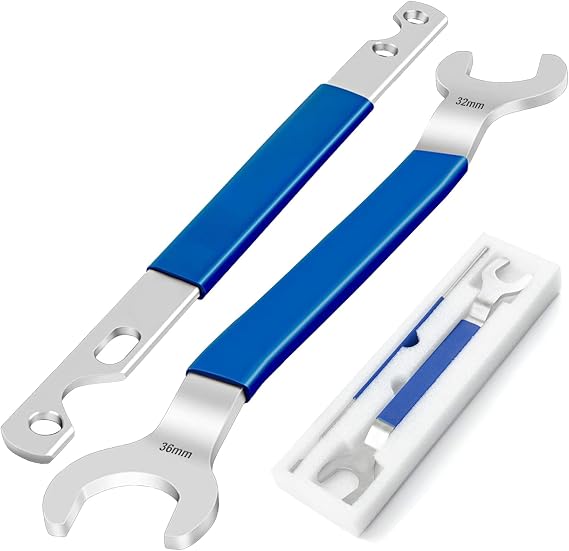 Richcat Fan Clutch Wrench Set,32mm & 36mm Clutch Fan Tool Wrench,Water Pump Pulley Holder Removal Tool for BMW, Ford, GM, Dodge,Chevrolet,Jeep Fan Clutch Removal Kit,Water Pump Holder Stainless Steel