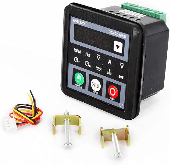 Generator Controller DC20D Genset Controller Automatic Generator Start Controller Module Electronic Diesel Gasoline Engine Generator Controller Micro-Computer Control LED Display