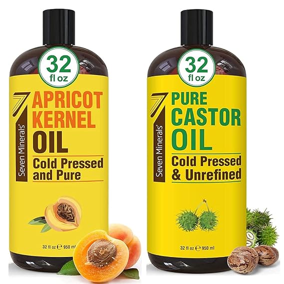 Seven Minerals Pure Apricot Kernel Oil & Castor Oil