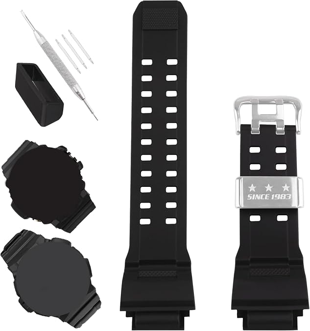 XIW Compatible for 10455201 Casio G-Shock GW9400 GW-9400 GW-9400-1 GW-9400BJ-1 GW-9400J-1 RANGEMAN GW-9200 GW-9300 G-9400 Resin Watch Band Replacement for men Wirstband Strap women Bracelet