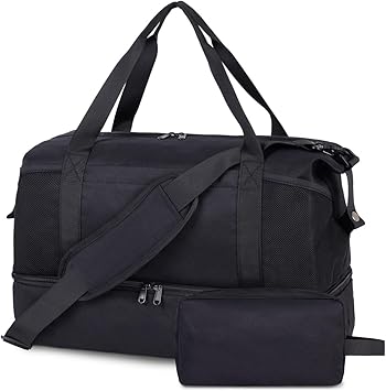 Wandering Nature Personal Item Bag 18x14x8 Travel Duffel Bag Underseat Carry on Luggage with Shoe Compartment Wet Pocke Toiletry Pouch for Women Men Patent Pending