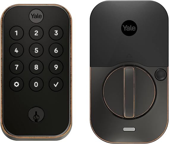 Yale Assure Lock 2 Deadbolt, Oil Rubbed Bronze Keypad Code Door Lock with Z-Wave and Back-Up Key for Front or Back Entry Door, YRD410-ZW2-0BP