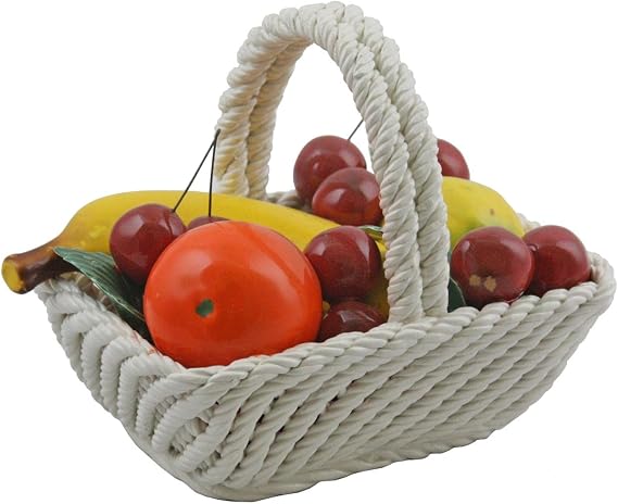 X110 Real Authentic Italian Rectangular Mini-Mix Fruit Display Basket with Handle, Multicolor