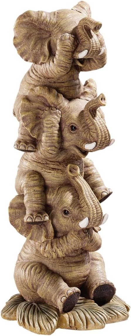 Design Toscano NG33769 Hear-No, See-No, Speak-No Evil Stacked Elephants