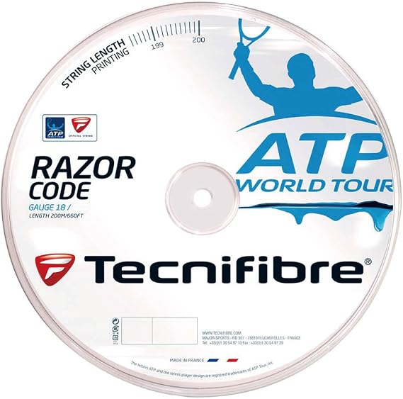 Tecnifibre ATP Razor Code 1.30MM/16G Tennis String Reel Carbon (200m, 660 ft) | 1.30MM/16G