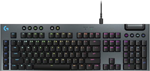 Logitech G915 X Wired Gaming Keyboard (Linear)- Black | Low Profile, Mechanical Switches, Double-Shot PBT Keycaps, RGB lighting, Aluminum finish, PC/Mac Compatible