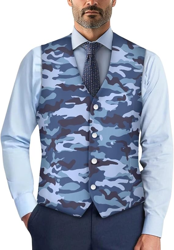 Lightweight Suit Vests Jacket for Men Casual Slim Fit Button Business Suit Dress Waistcoat Vest S-4XL