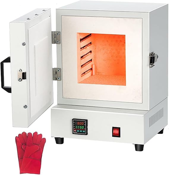 Electric Kiln for Pottery at Home Featuring Digital Temperature Display and 2102F/1150C Heating, 2000W Compact Oven for Home Pottery, Enamel Melting, Wax Burnout, Ceramic Firing
