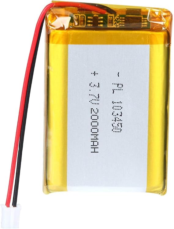 3.7V 2000mAh Battery 103450 Lithium Polymer Ion Rechargeable Li-ion Li-Po Battery with 2P PH 2.0mm Pitch Connector