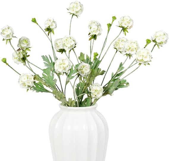 Artificial Flowers (6, White)