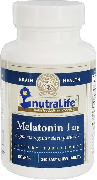 NutraLife Melatonin, 1 mg, 240 Easy Chew Tablets