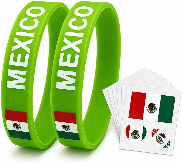 Flag Temporary Tattoos & Wristbands, 12-Piece Party Set