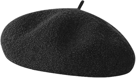 French Beret Hats for Women - Soft Warm Wool Solid Color Beanie Winter Cap