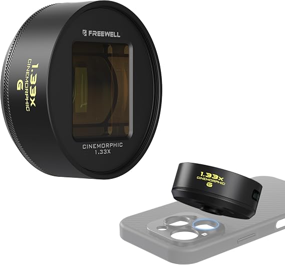 Freewell 1.33x Blue Anamorphic Lens for 17mm Mount iPhone, Samsung