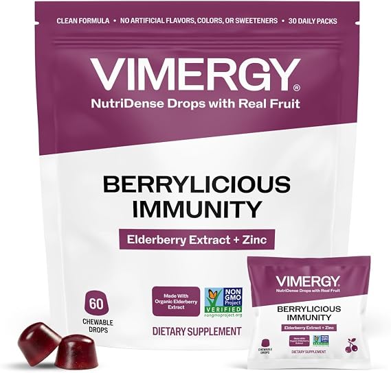 NutriDense Immunity* Elderberry & Zinc Chewables, 30 Srvgs, Berrylicious