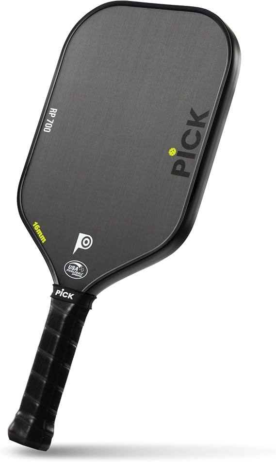 PiCK RP700 Professional Raw Carbon Fiber Pickleball Paddles, 16mm Polypropylene Honeycomb Core Improves Pickle Ball Placement and Control, USA Pickleball Approved (RP700)