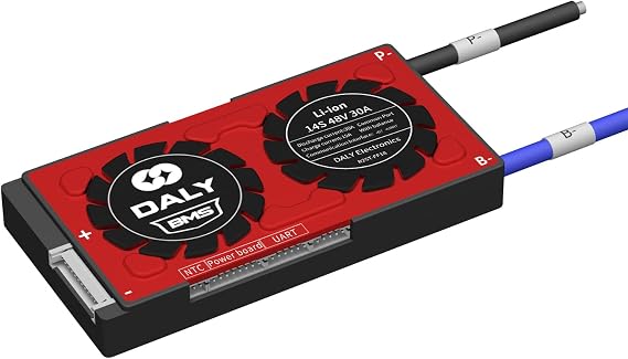 DALY Smart BMS Li-ion 48V 14S 30A with UART Communication, Resetting Bluetooth Module,Common Port for RV Lithium Power Rated 3.7V Converter (Smart BMS,30A)
